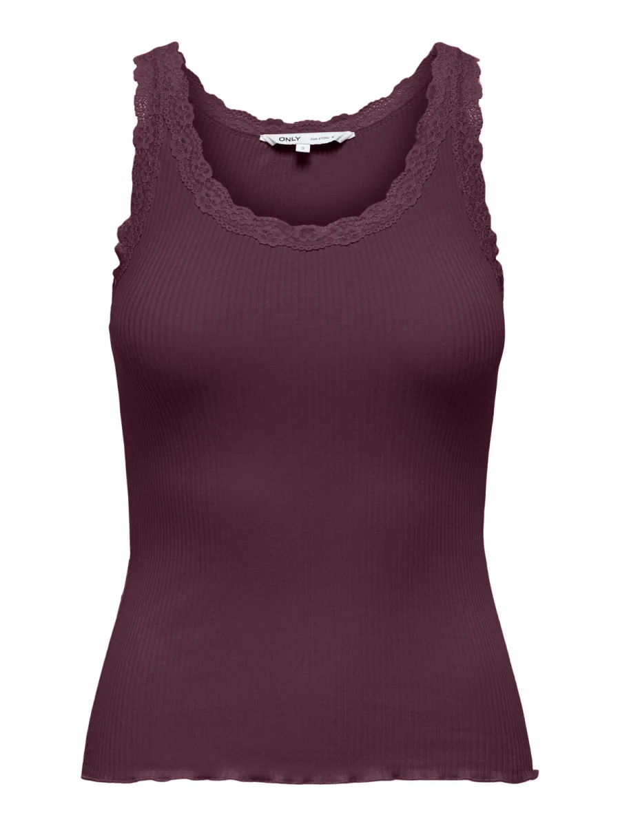 ONLY-ONLSARA SHARAI TANK TOP JRS NOOS-15345994-Burgundy-BORDEAUX