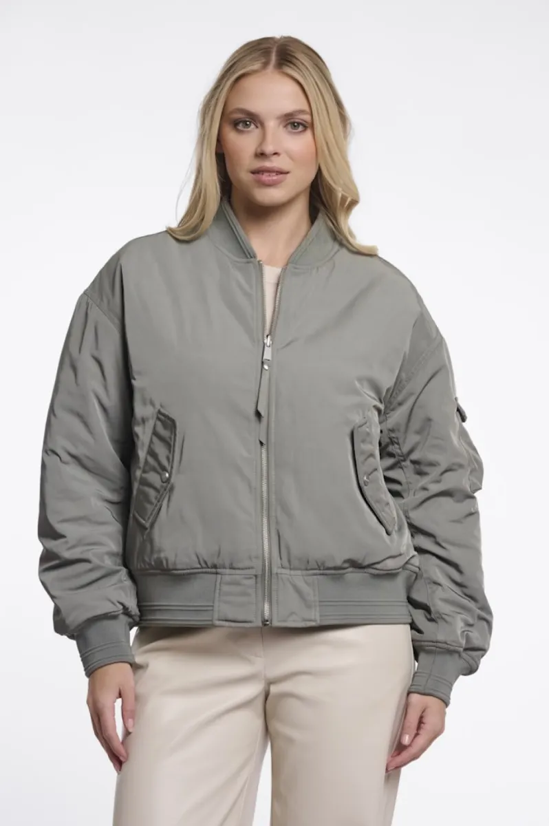 RINO & PELLE-Bomber jacket-Djenna.7002611-11125 Misty basil and pink-GROEN