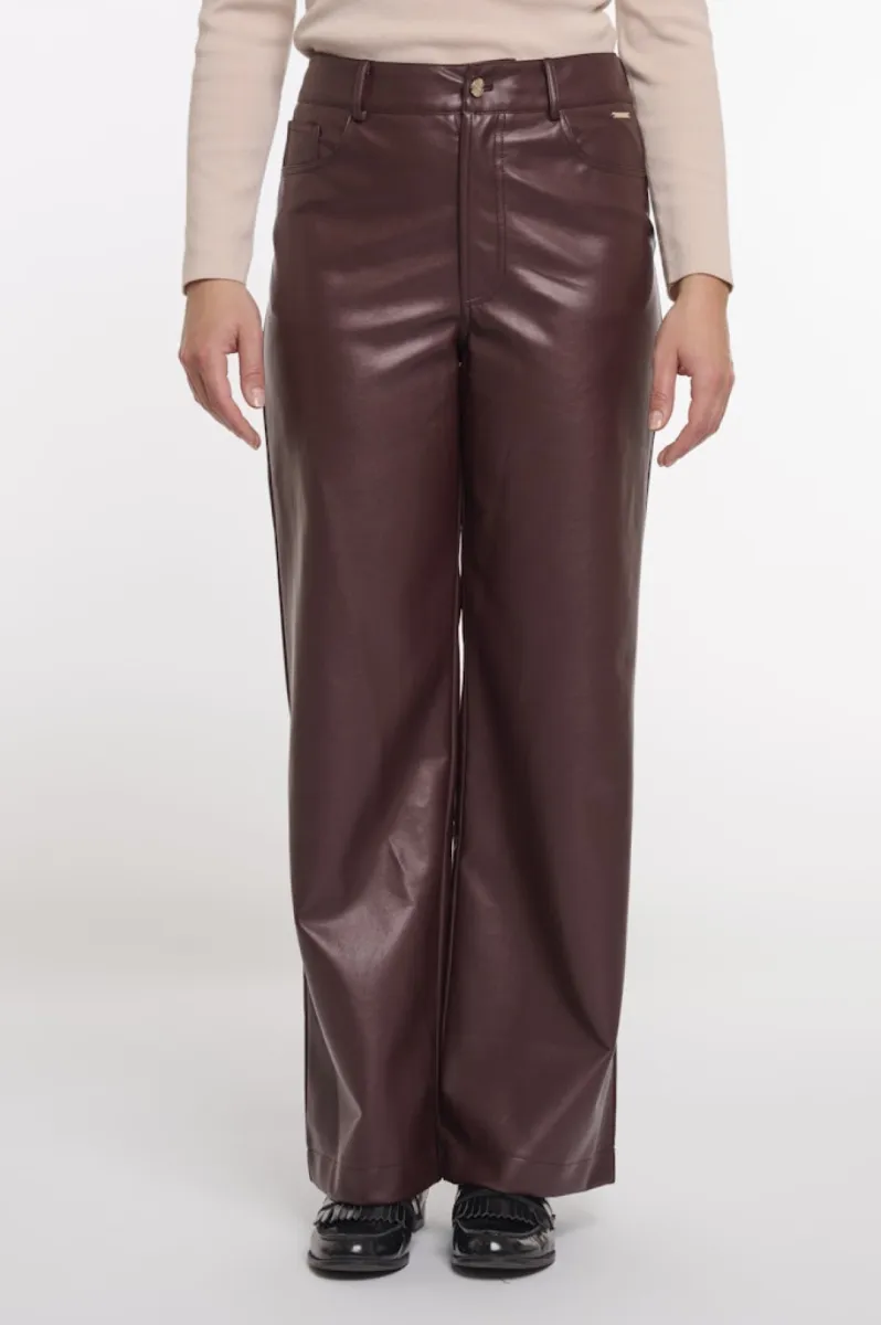 RINO & PELLE-Regular length straight leg pants-CorianRegular.7502611-10873 Chocolate bean-CHOCOLADE