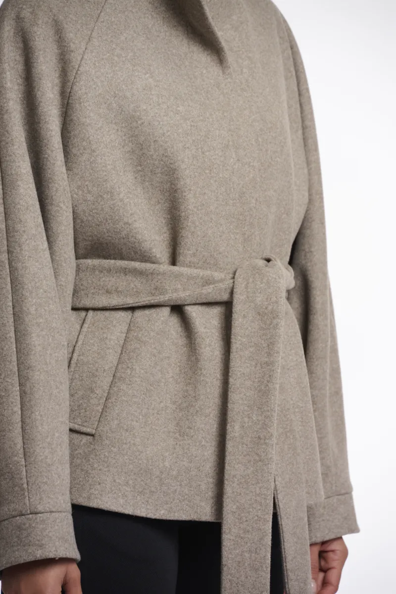 RINO & PELLE-Short Coat With Collar-Cornelia.7002611-10904 Toffee Melange-CAFE