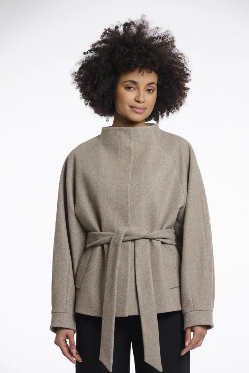 RINO & PELLE-Short Coat With Collar-Cornelia.7002611-10904 Toffee Melange-CAFE