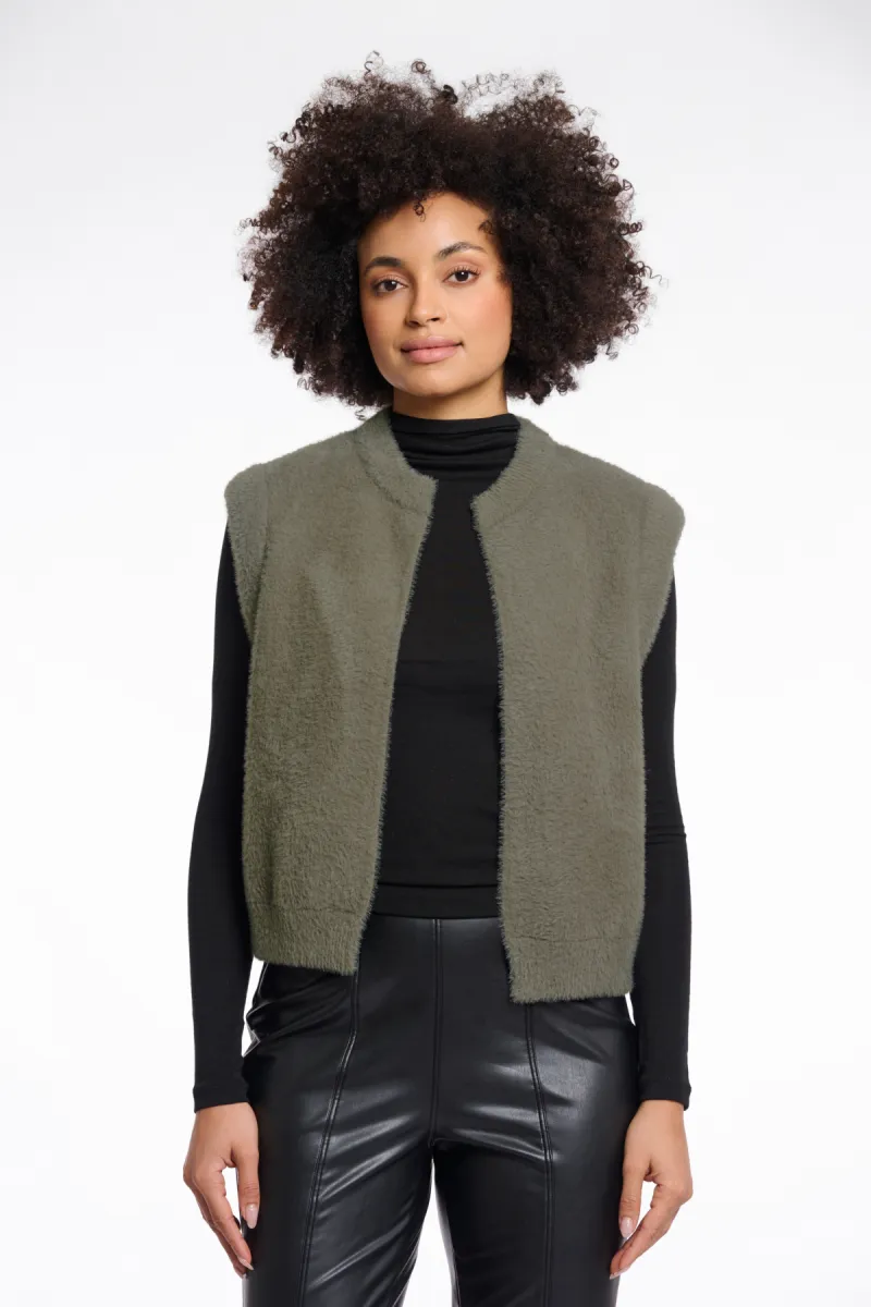 RINO & PELLE-Short Wasitcoat-Elona.5002611-10867 Green Ash-GROEN