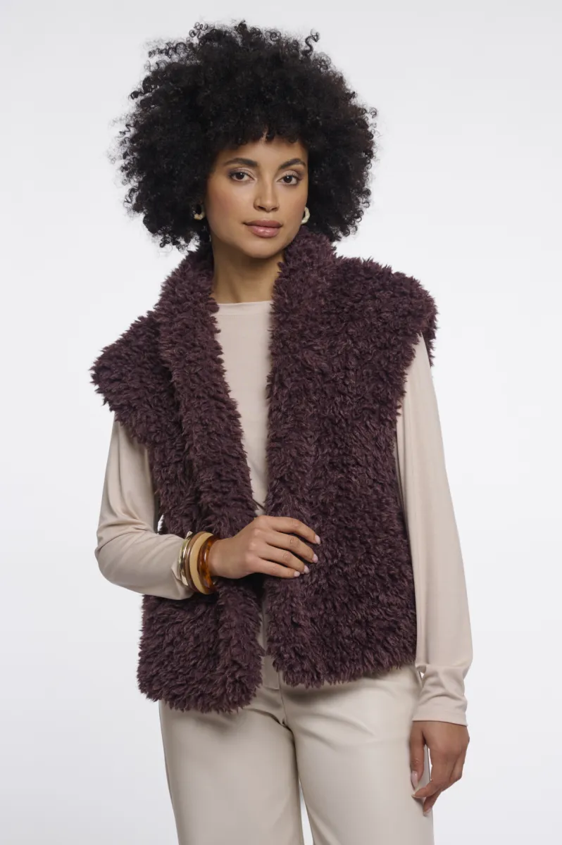 RINO & PELLE-Waistcoat-Freya.7002611-10873 Chocolate bean-CHOCOLADE
