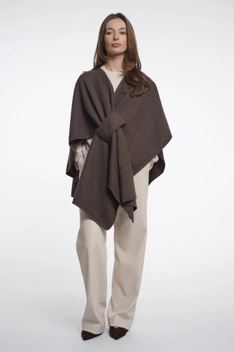 RINO & PELLE-Woven cape-Marwa.7002611-11099 Coffee roast-CAFE