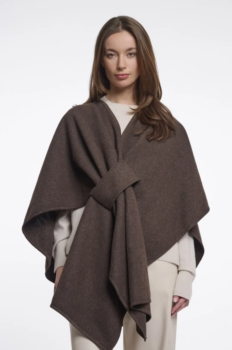 RINO & PELLE-Woven cape-Marwa.7002611-11099 Coffee roast-CAFE