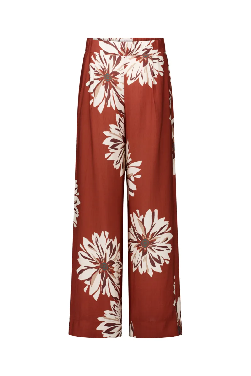 STUDIO ANNELOES-Bruce flower trousers-14071-3301 Rust-ROEST