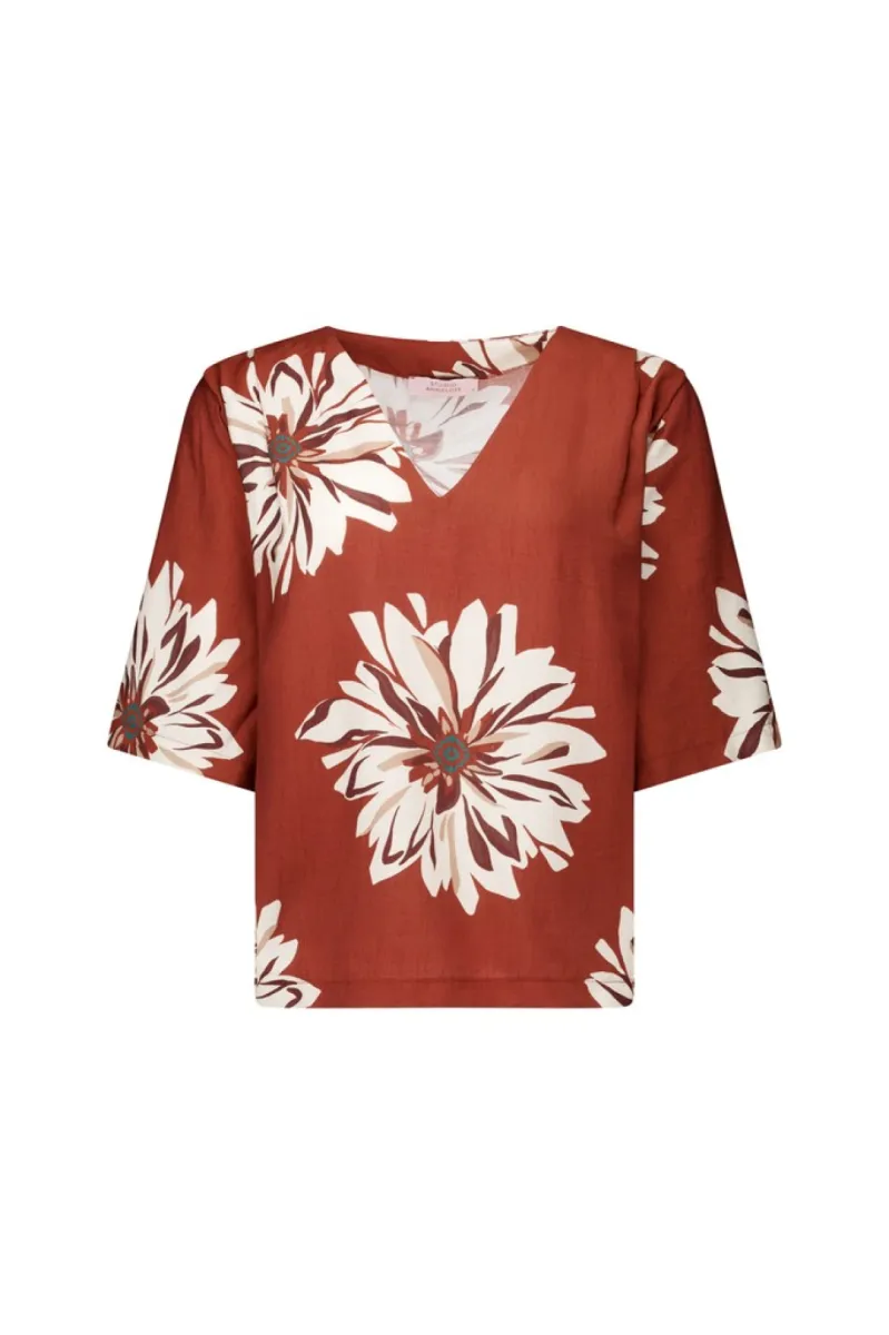 STUDIO ANNELOES-Maddi jane flower top-14070-3301 Rust-ROEST