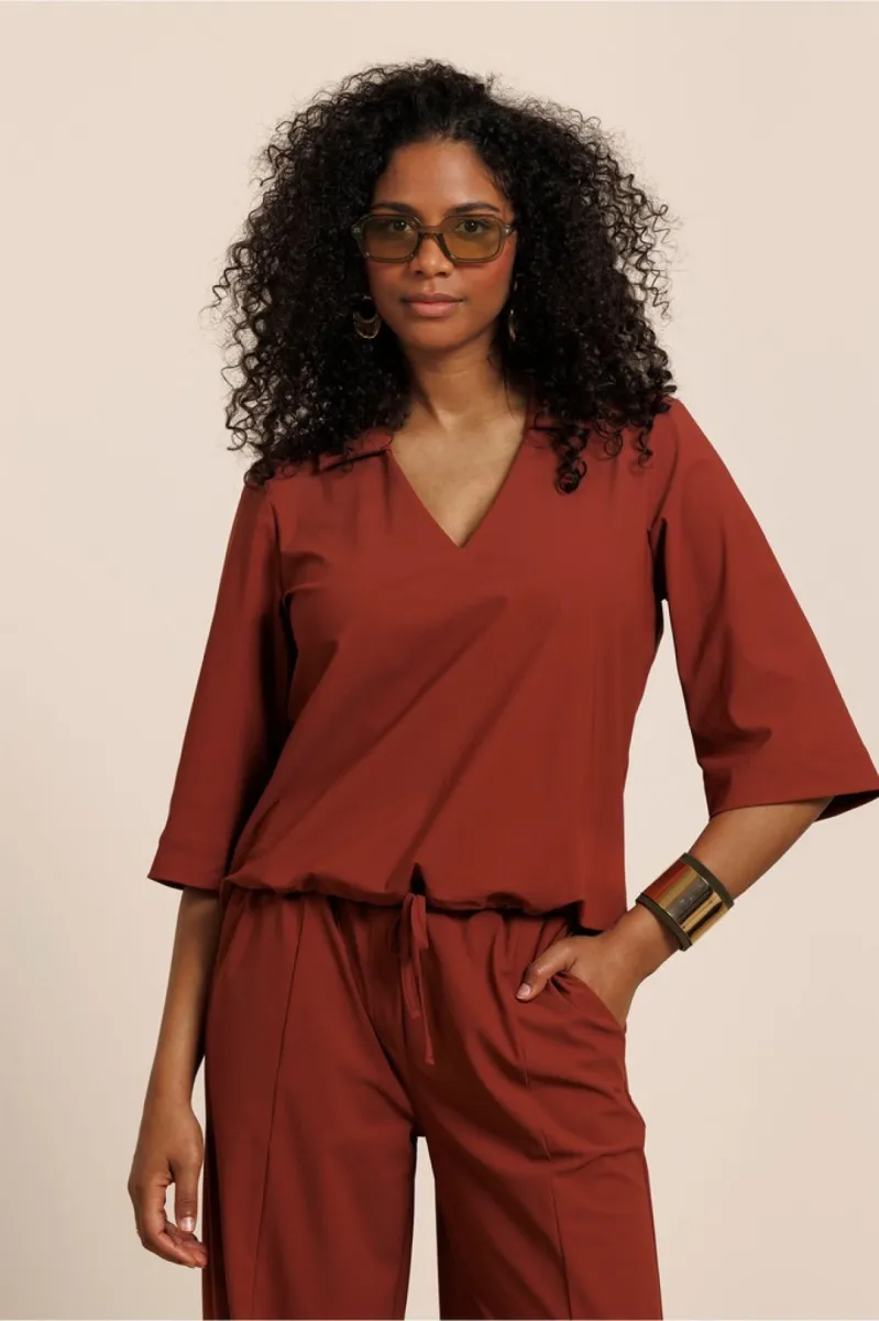 STUDIO ANNELOES-Odette top-14028-3301 Rust-ROEST