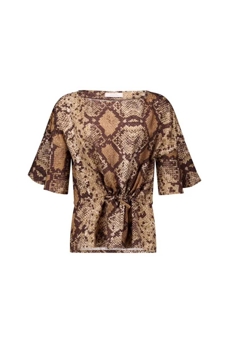 STUDIO ANNELOES-Vajen snake top-14054-8487 camel-CAMEL