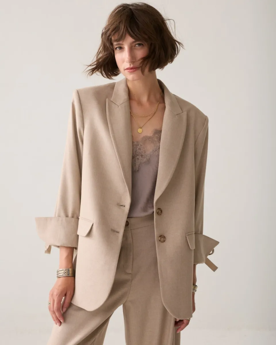 Summum-Blazer twill melange-1s1330-12481-708 Light taupe-TAUPE