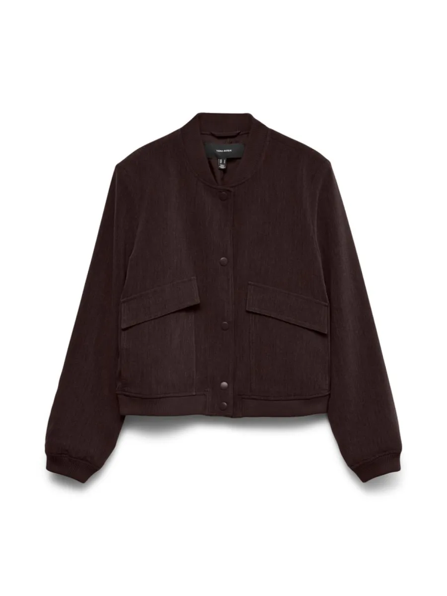VERO MODA-VMAMALA SHORT JACKET NOOS-10307303-Chocolate Torte-CHOCOLADE
