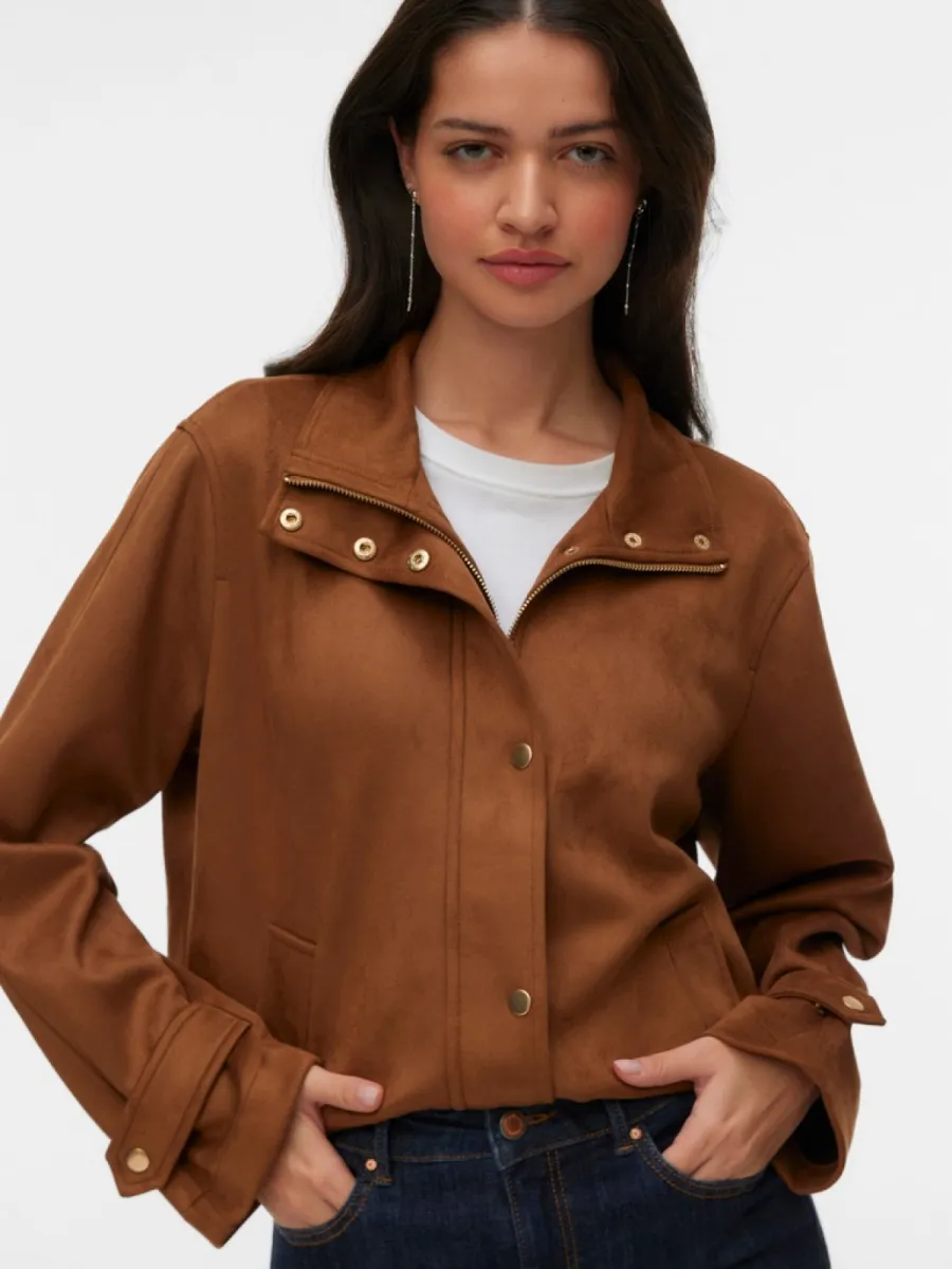 VERO MODA-VMJOSEMAJA SHORT JACKET-10346625-Cognac-COGNAC