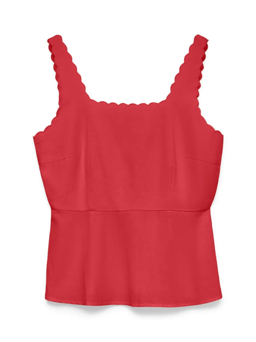 VERO MODA-VMJULIETTA SINGLET TOP WVN BTQ-10341723-Pionsettia-ROOD