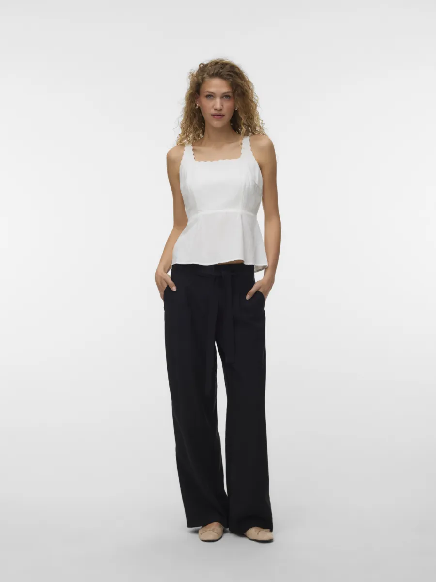 VERO MODA-VMJULIETTA SINGLET TOP WVN BTQ-10341723-Snow White-WOL WIT