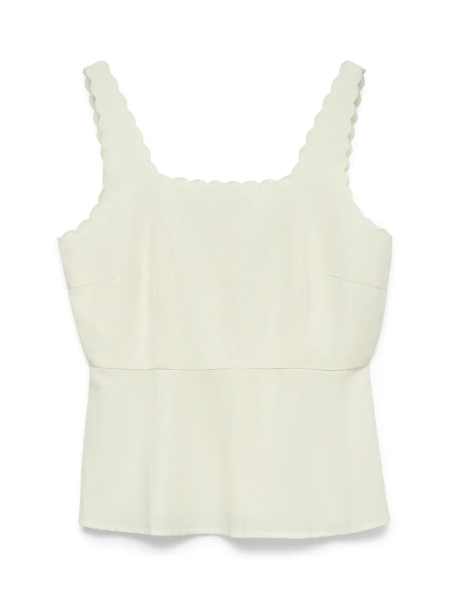 VERO MODA-VMJULIETTA SINGLET TOP WVN BTQ-10341723-Snow White-WOL WIT