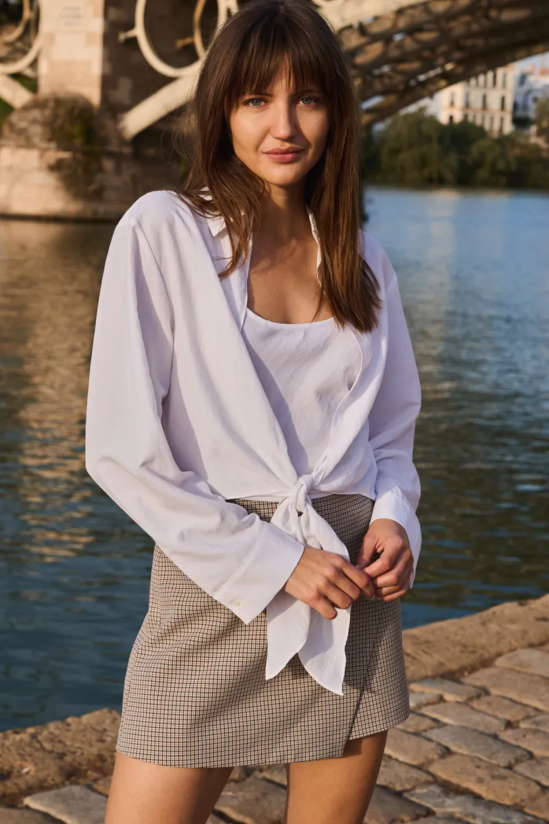 yaya-geruite-minirok-met-faux-overs-polyester-viscose-elastane-990791-01-401097-607-990791-beige-3 YAYA-Geruite minirok met faux overs; Polyester/Viscose/Elastane; 990791-01-401097-607-990791-BEIGE