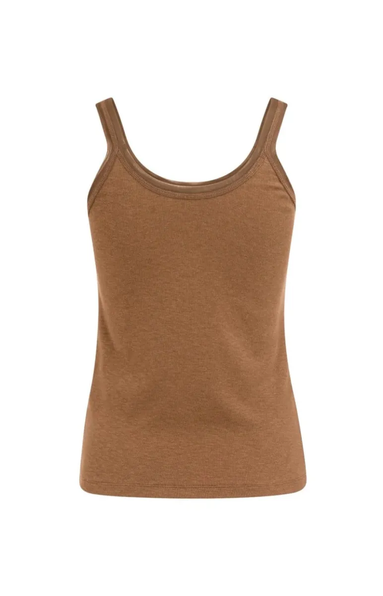 yaya-singlet-met-mesh-rand-viscose-cotton-elastane-81025-01-729053-607-81025-bruin-1 YAYA-Singlet met mesh rand; Viscose/Cotton/Elastane; 81025-01-729053-607-81025-BRUIN