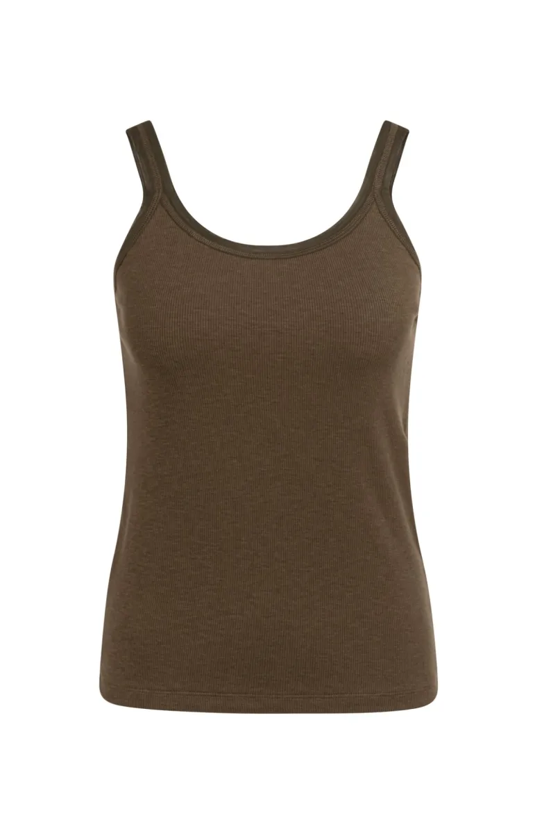 YAYA-Singlet met mesh rand; Viscose/Cotton/Elastane; 90814-01-729053-607-90814-BLACK