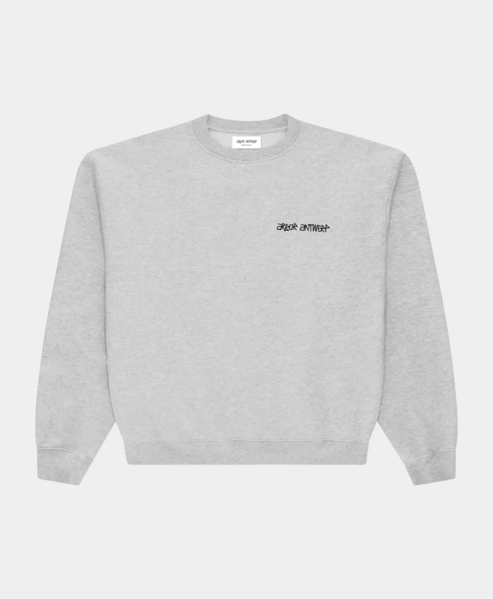 arbor-antwerp-nine-flowers-crewneck-melange-grijs-2 Arbor antwerp--Nine flowers crewneck melange--GRIJS