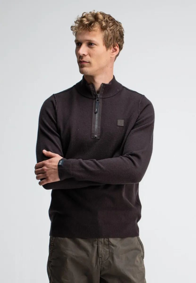 BUTCHER OF BLUE-Clifden halfzip-M2626100-694 Topaz brown-BRUIN