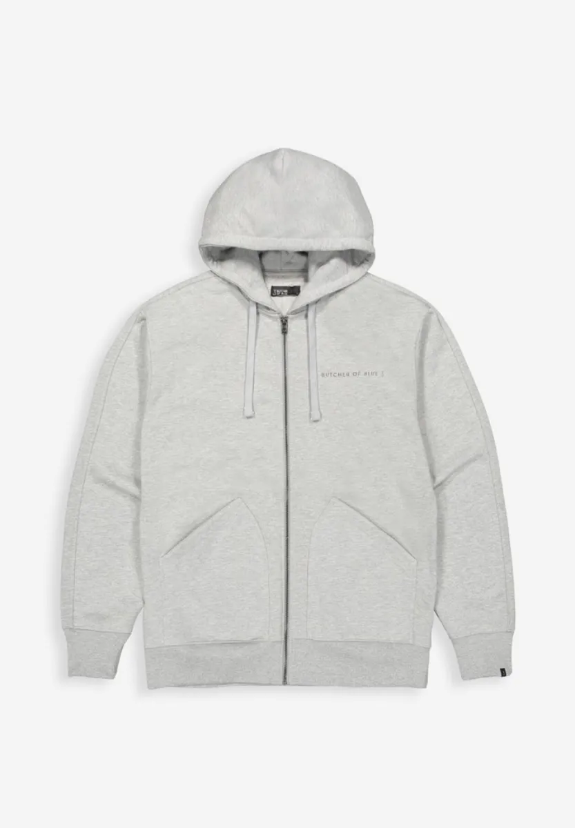 BUTCHER OF BLUE-QCC HDD Zip sw-M2623026-133 Grey Melange-GRIJS