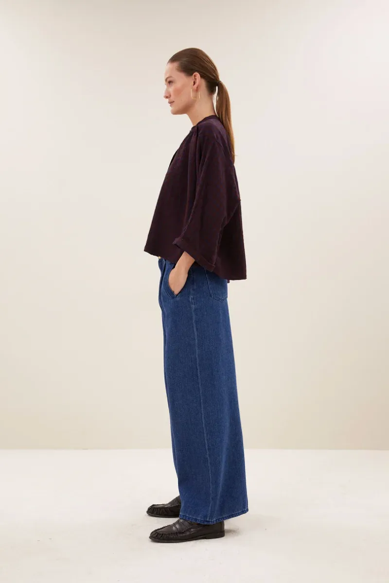 by-bar-jess-blouse-26412066-1341-wine-check-rood-4 By-bar-jess blouse-26412066-1341 wine check-ROOD