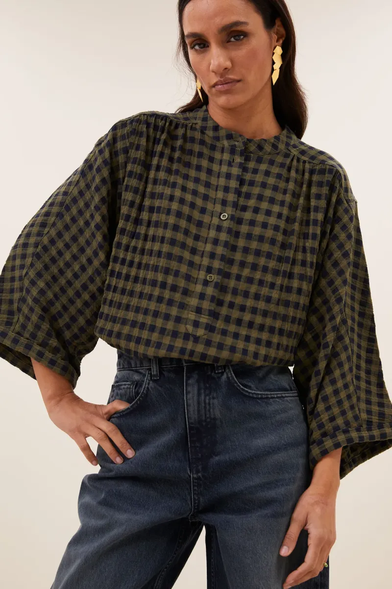 by-bar-jess-blouse-26412066-1411-olive-check-olijf-1 By-bar-jess blouse-26412066-1411 olive check-OLIJF
