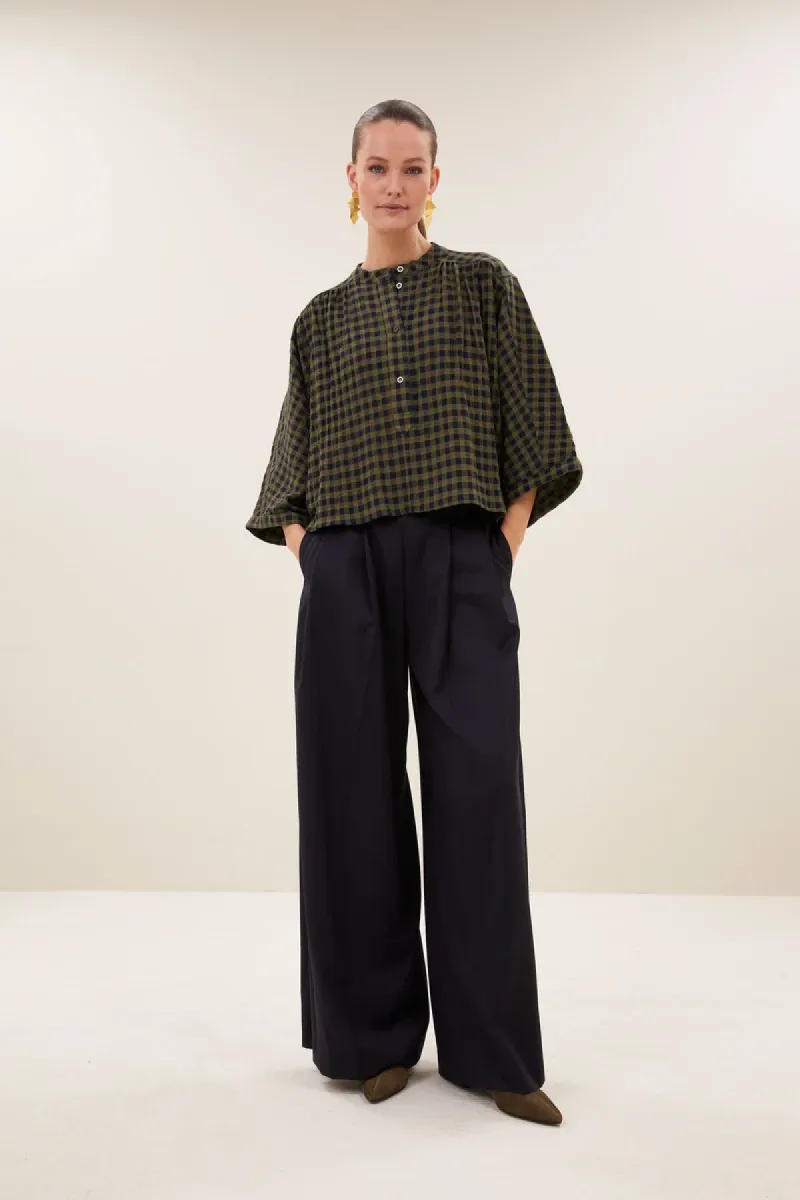 by-bar-jess-blouse-26412066-1411-olive-check-olijf-4 By-bar-jess blouse-26412066-1411 olive check-OLIJF