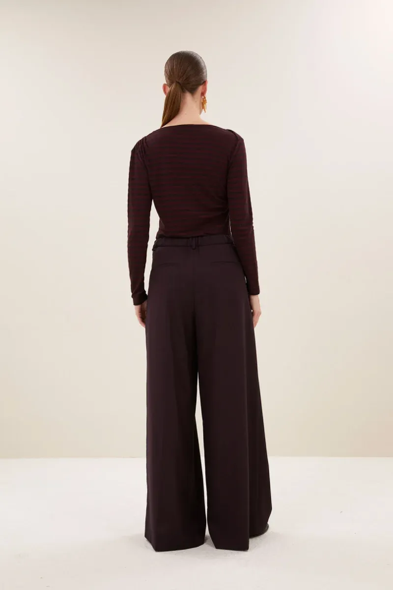 by-bar-leya-melange-stripe-top-26411117-776-pecan-rood-1 By-bar-leya melange stripe top-26411117-776 pecan-ROOD