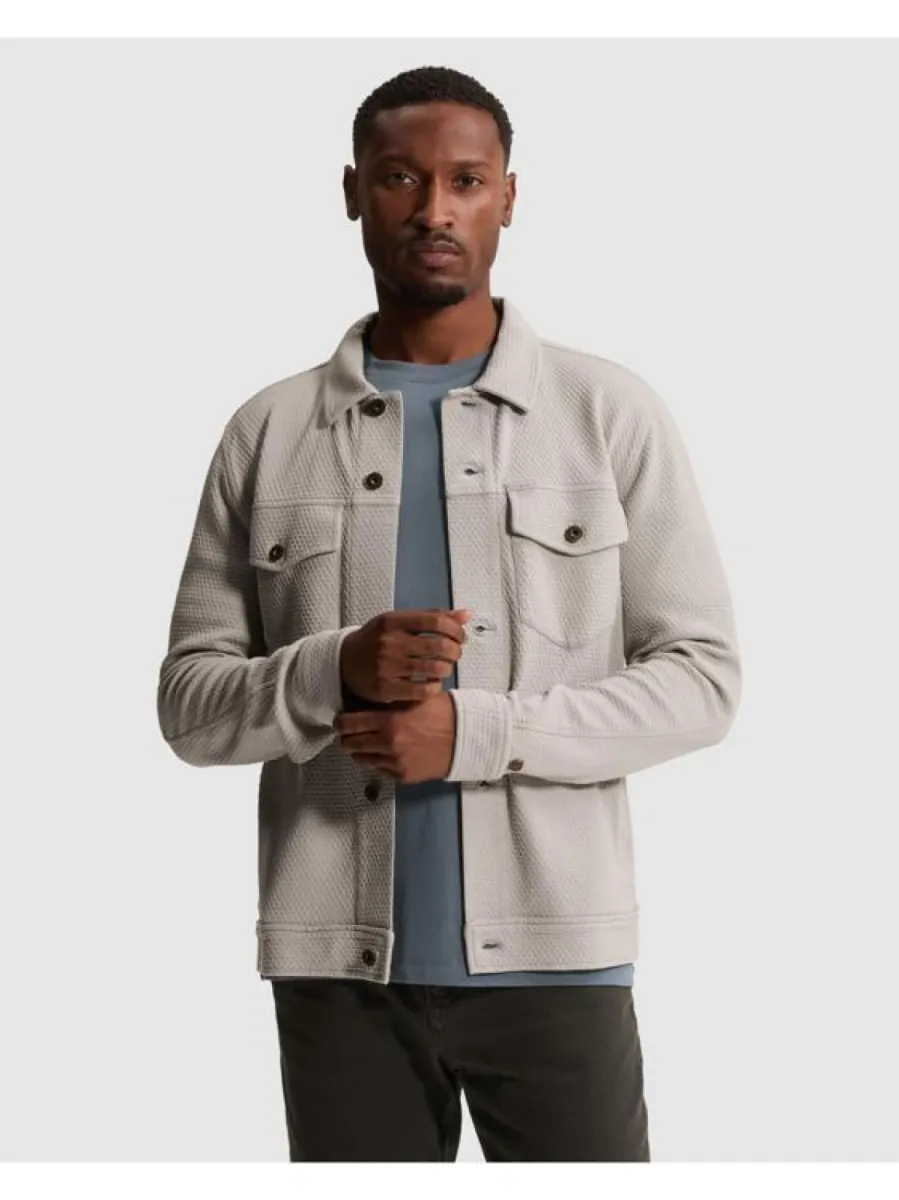 CAST IRON-Button jacket regular fit jacquard-CSW2608435-9131-LICHT BLAUW