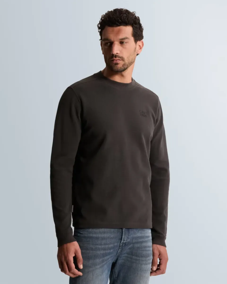 CAST IRON-Long sleeve r-neck regular fit waf-CTS2608584-9167-ZWART