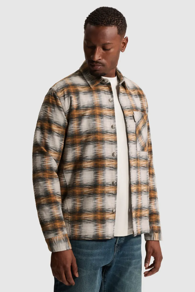 CAST IRON-Long sleeve shirt Check Jacquard-CSI2608212-8136-ROOD