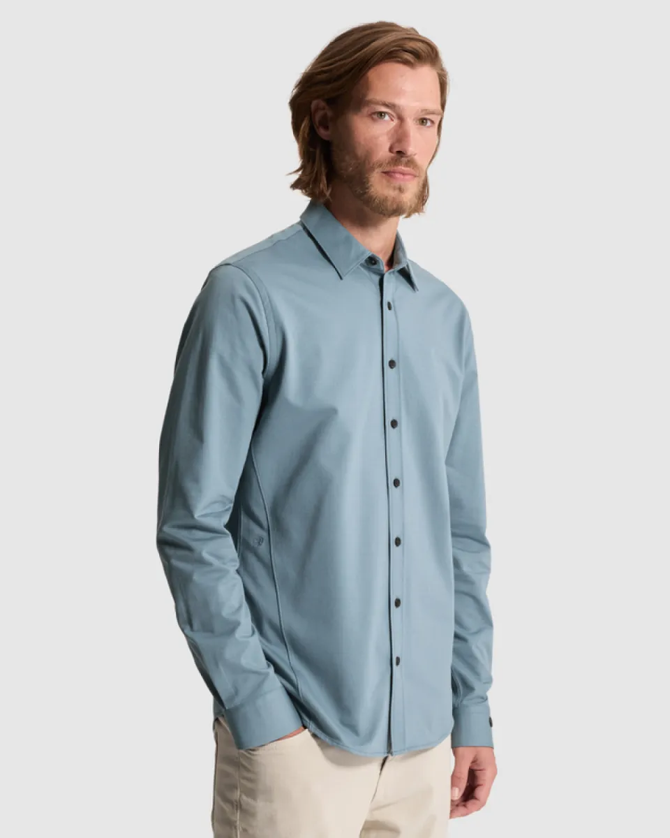 CAST IRON-Long sleeve shirt Twill Jersey-CSI2608200-5146-BLAUW