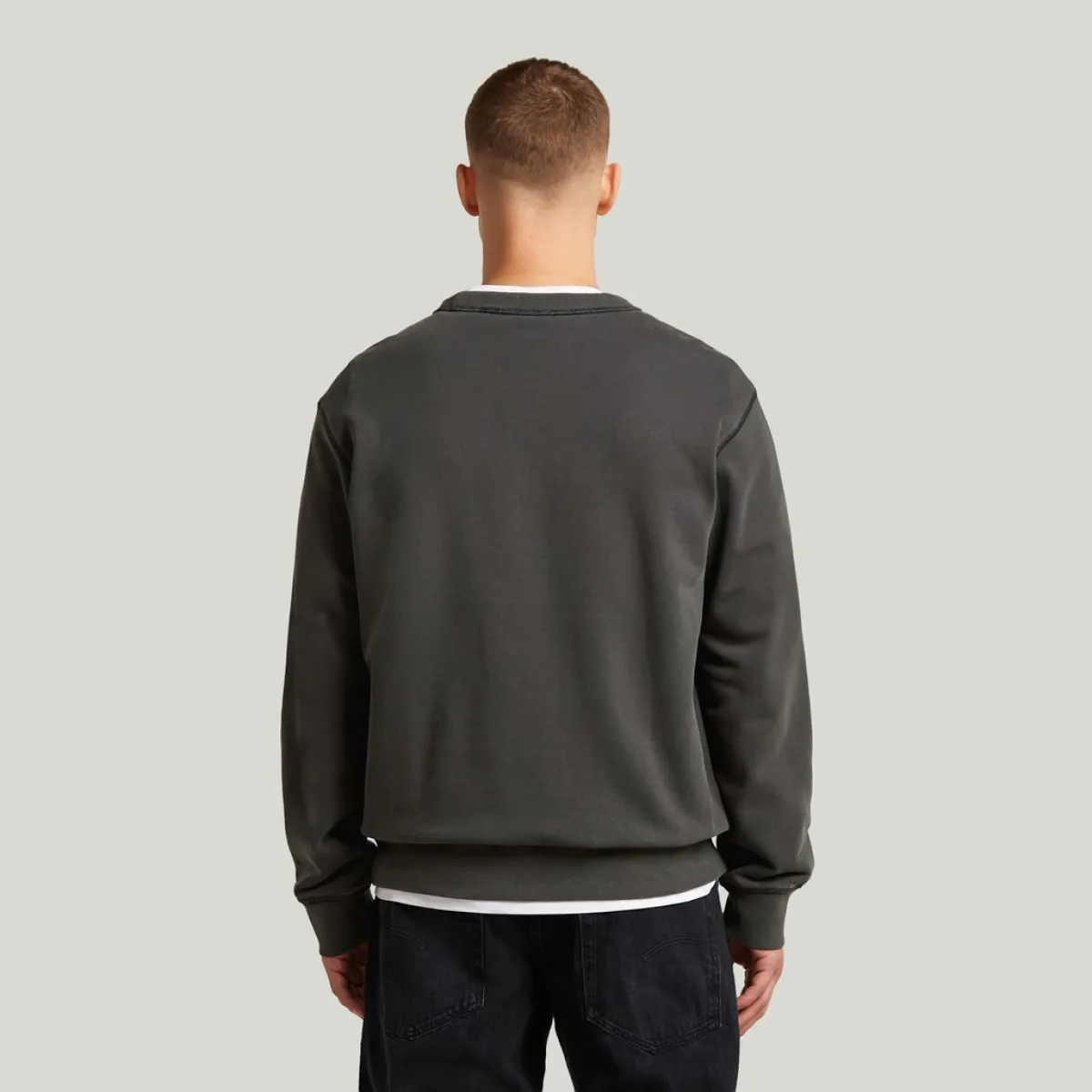 G-STAR-Unit washed r sw ls-D30661-D969-B564 Dk black gd-ZWART