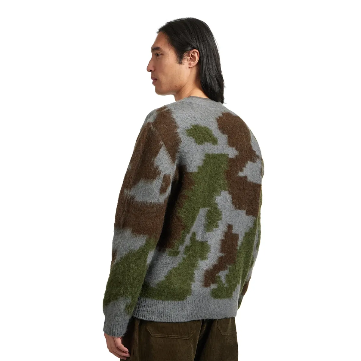 Gramicci-Mohair splatter cardigan-G6FM-J038-Slate splatter-GRIJS