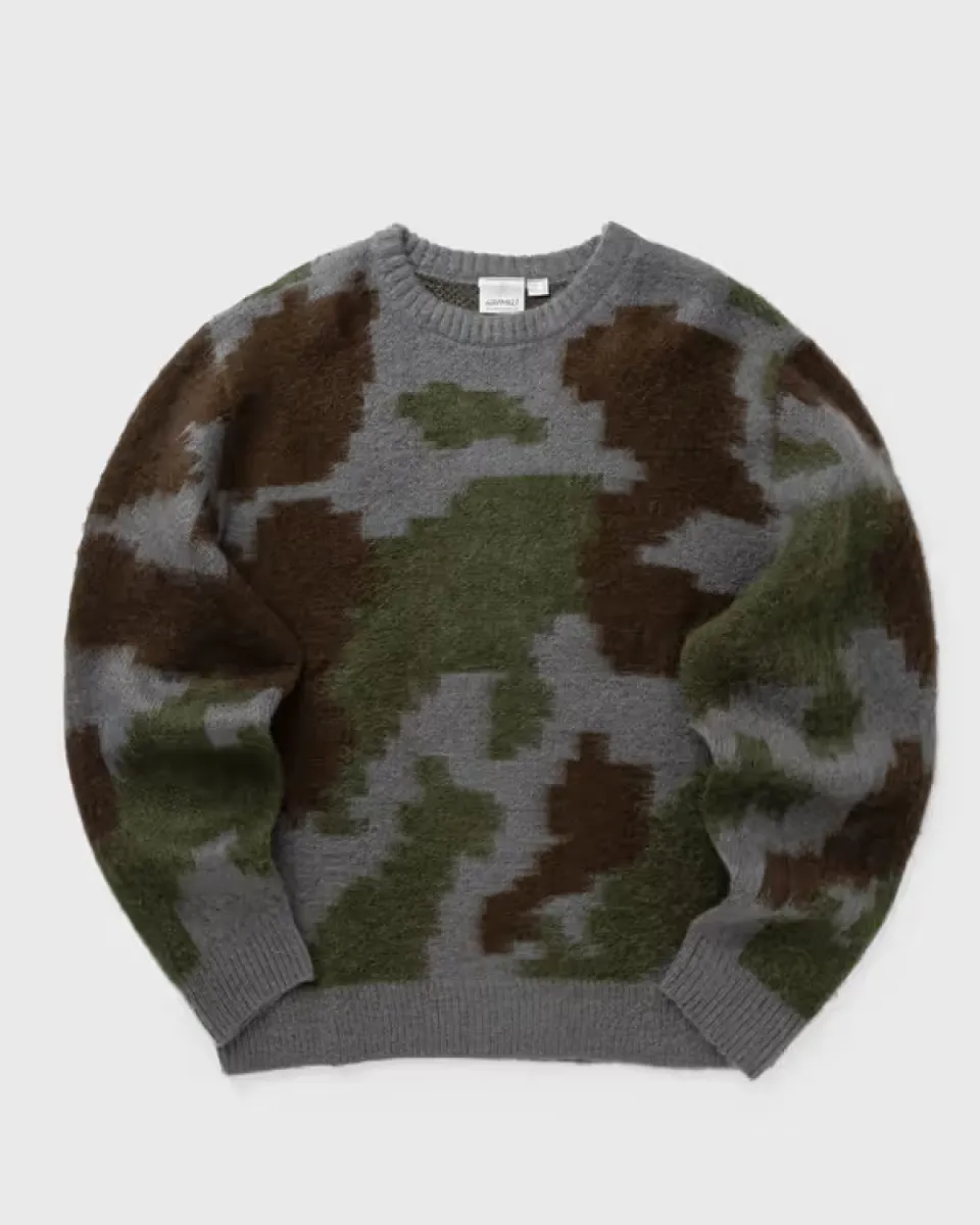 Gramicci-Mohair splatter sweater-G6FM-J037-Slate splatter-GRIJS
