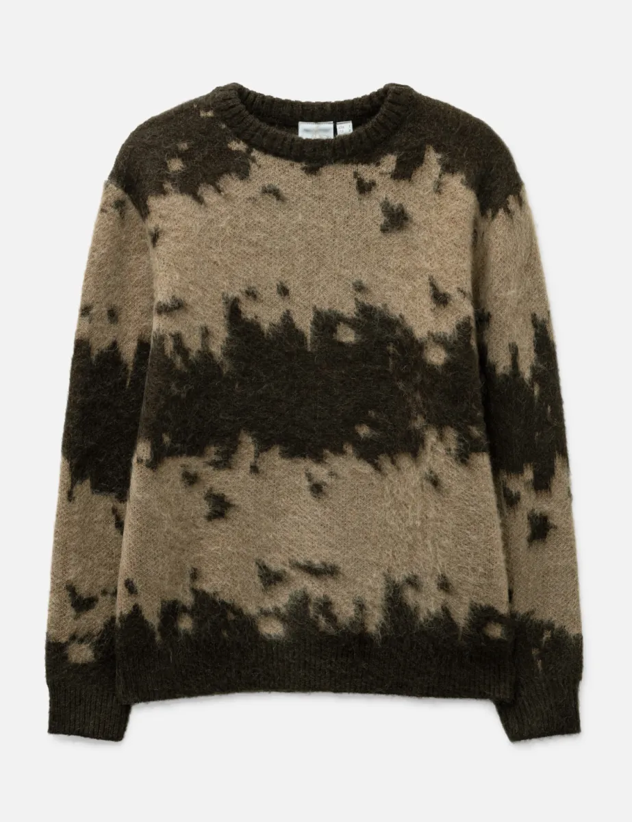 Gramicci-Mohair splatter sweater-G6FM-J037-Taupe splatter-TAUPE
