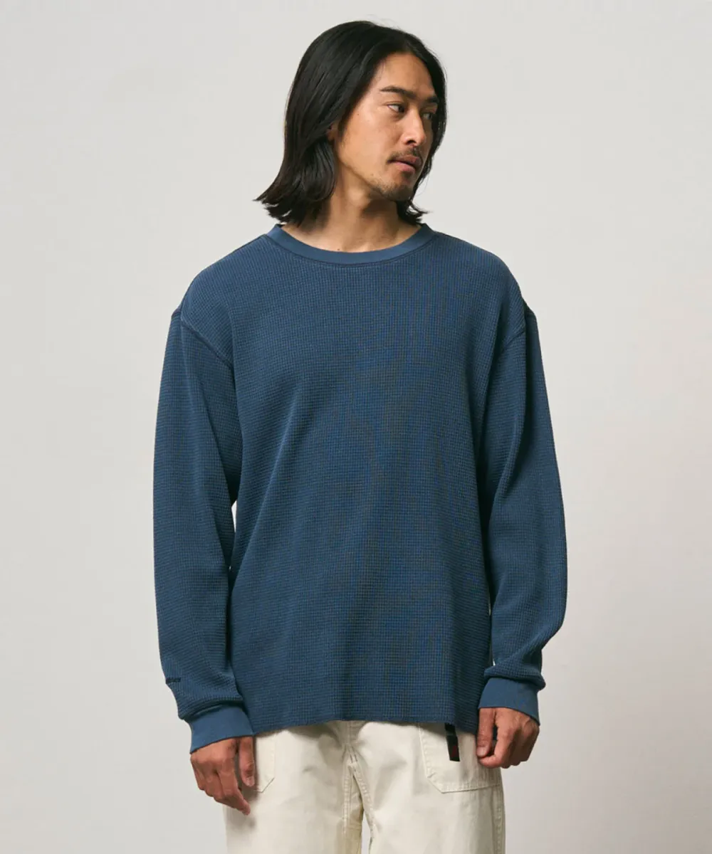 Gramicci-Waffle crew-G6FM-J041-Dark navy pigment-NAVY