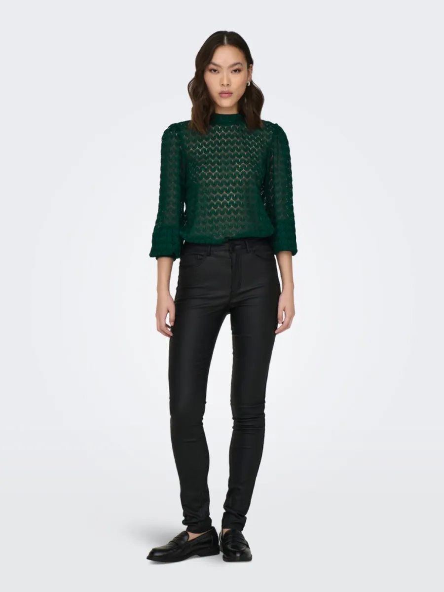 JDY-JDYAVERY L/S LACE TOP JRS NOOS-15268408-Chocolate Torte-BRUIN