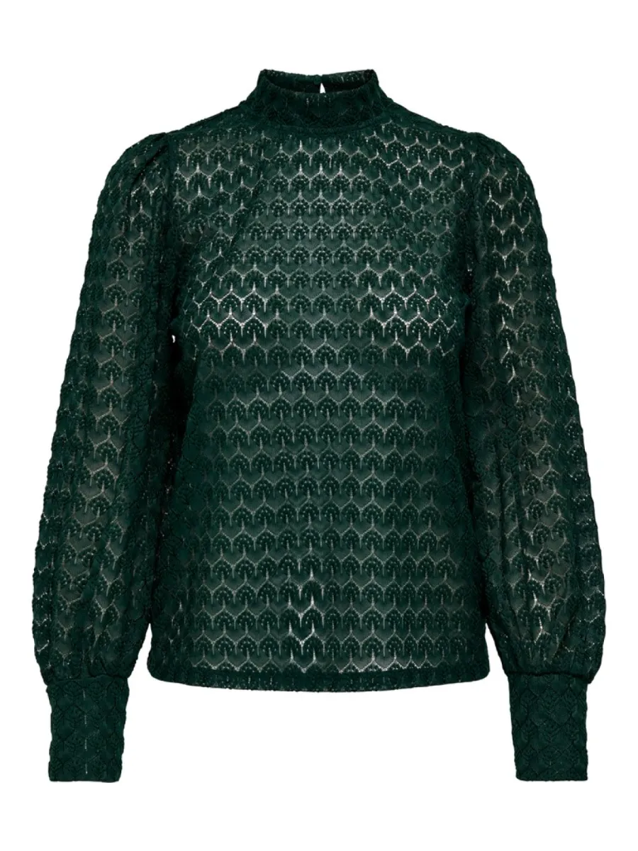 JDY-JDYAVERY L/S LACE TOP JRS NOOS-15268408-Chocolate Torte-BRUIN