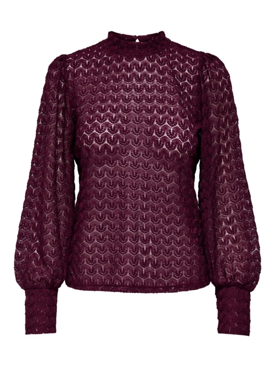 JDY-JDYAVERY L/S LACE TOP JRS NOOS-15268408-Fig-BORDEAUX
