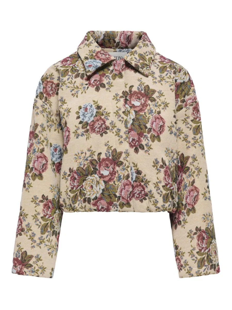 JDY-JDYFLOLA L/S JACQUARD JACKET WVN-15380757-Creme Brulee-CREME