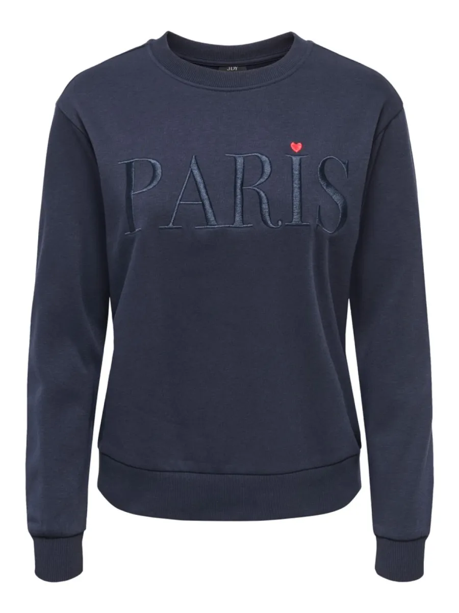 JDY-JDYPARIS L/S EMB SWEAT JRS NOOS-15221015-Night Sky-NAVY