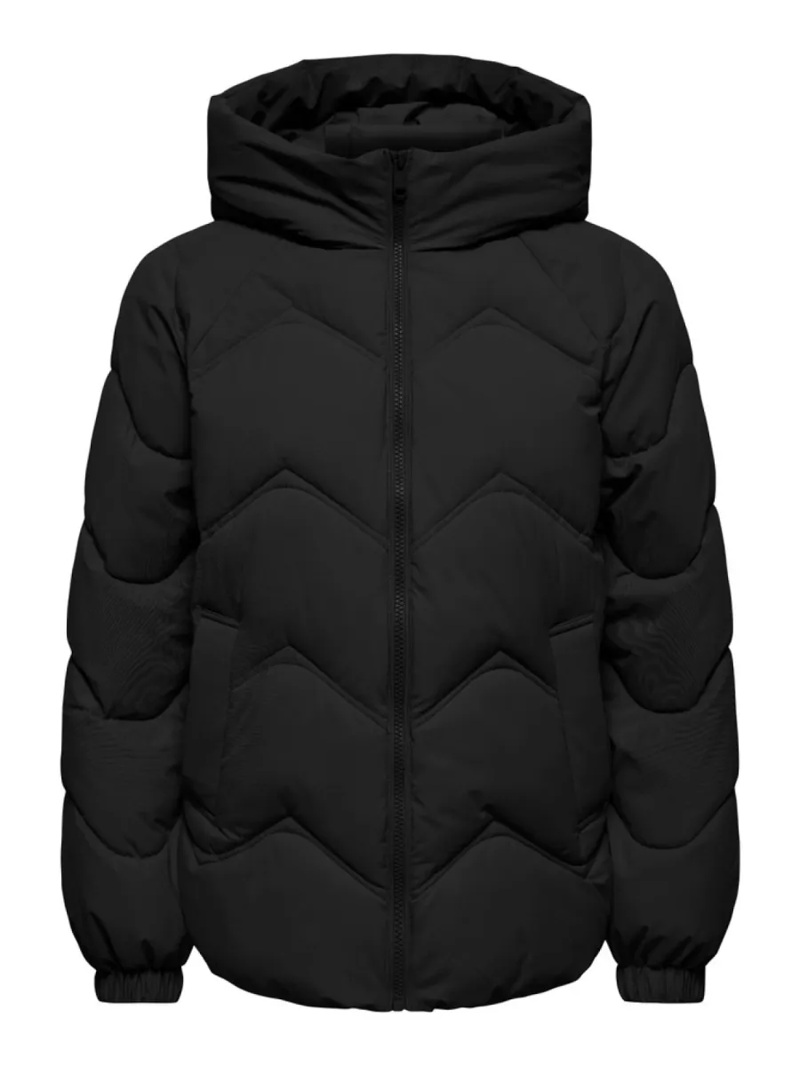 JDY-JDYPOWER SHORT HOOD PUFFER OTW HAB-15376541-Black-ZWART