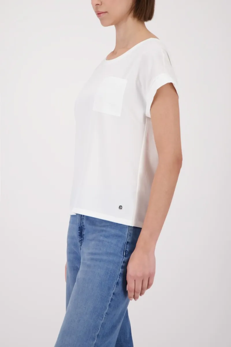Monari-Basic blouse shirt-410935-102 Off-white-OFF WHITE
