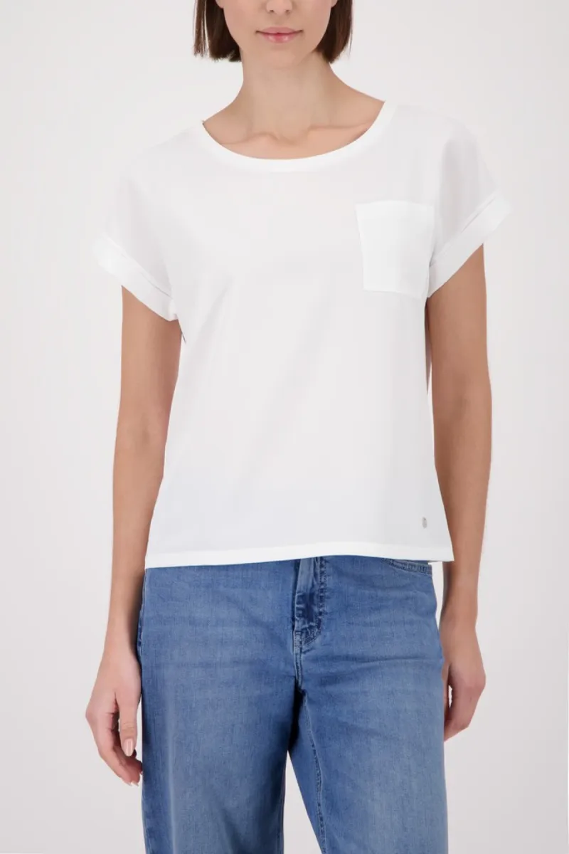 Monari-Basic blouse shirt-410935-102 Off-white-OFF WHITE