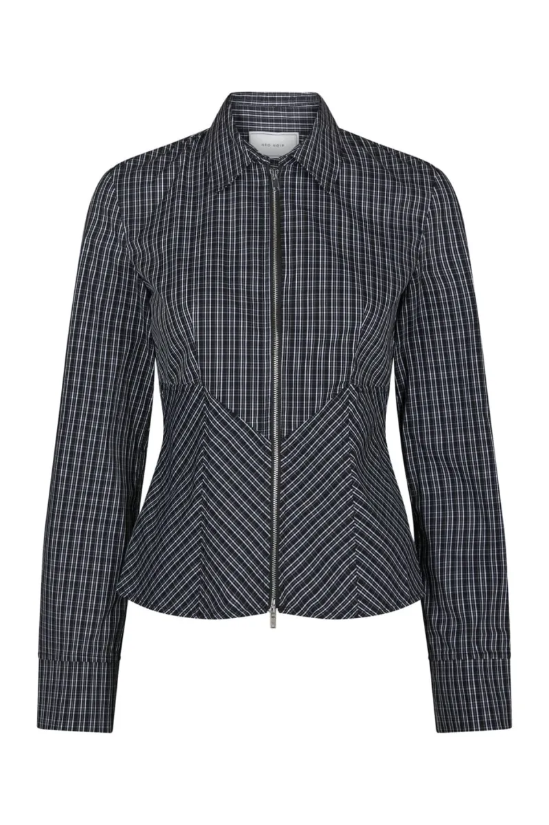 Neo Noir-Cathy Zip Shirt-169686-100 Black-ZWART