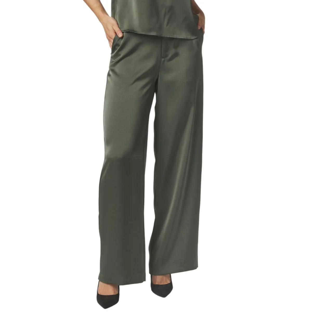 Neo Noir-Emmett Heavy Sateen Pants-164136-591 Deep Green-DONKER GROEN