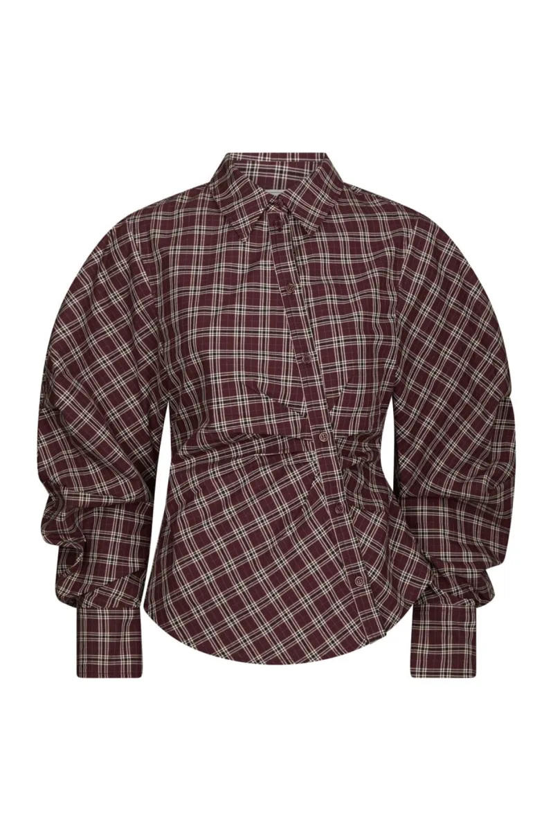 Neo Noir-Neoella Medium Check Shirt-168469-182 Plum-PAARS
