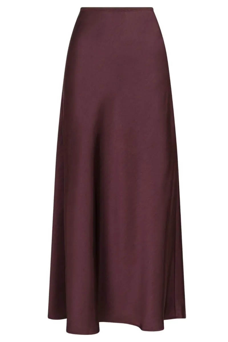 Neo Noir-Vicky Heavy Sateen Skirt-159588-174 Burgundy-BORDEAUX